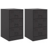 Mesas de cabeceira 2 pcs 34.5x39x62 cm aço preto 2