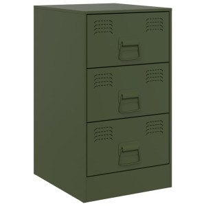 Mesa de cabeceira 34.5x39x62 cm aço verde azeitona H