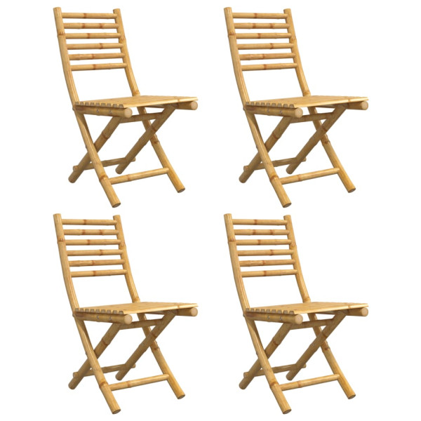 Cadeiras de jardim dobráveis 4 pcs 43x54x88 cm bambu M 3