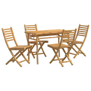 5 pcs conjunto de jantar para jardim bambu H