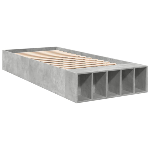 Estructura de cama madera de ingeniería gris hormigón 75x190 cm M 2