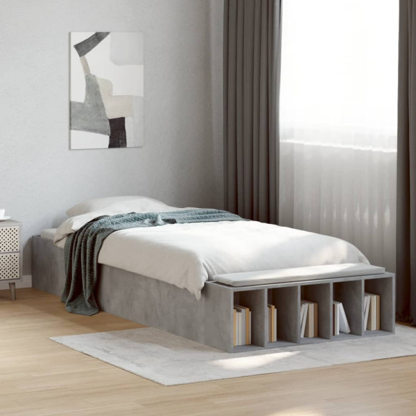 Estrutura de cama 75x190 cm derivados de madeira cinza cimento M 3