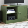 Mueble para TV de acero verde oliva 67x39x44 cm 1