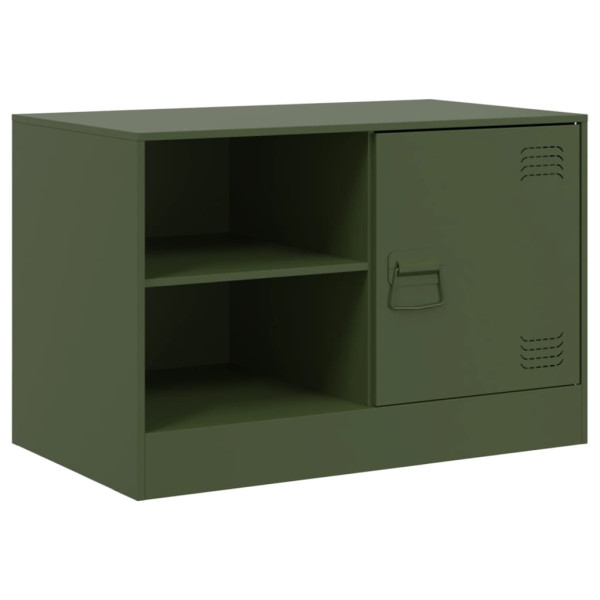 Mueble para TV de acero verde oliva 67x39x44 cm M 2
