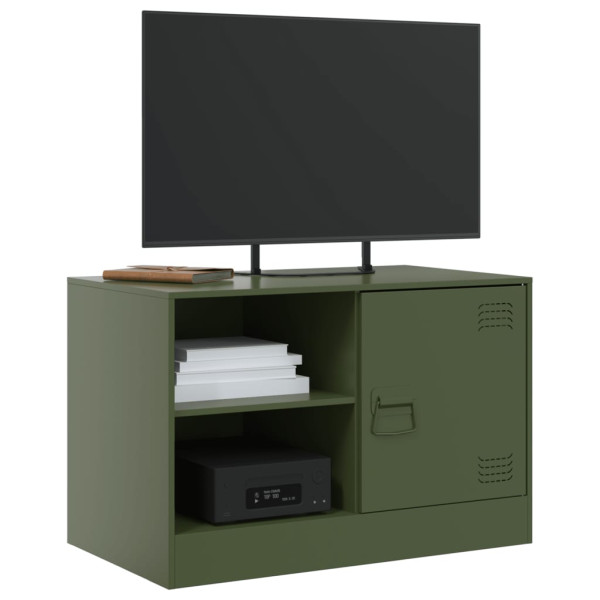 Mueble para TV de acero verde oliva 67x39x44 cm M 4