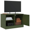 Mueble para TV de acero verde oliva 67x39x44 cm 5