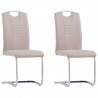 Sillas de comedor voladizas 2 uds cuero sintético capuchino 1