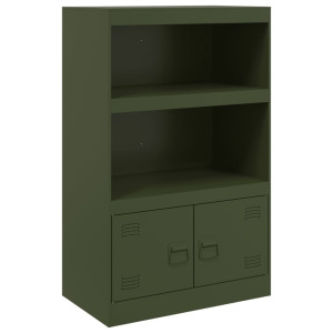 Aparador de acero verde oliva 67x39x107 cm H