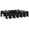 Set comedor de jardín con cojines 13 pzas ratán sintético negro 2