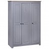 Armario 3 puertas madera pino Panamá Range gris 118x50x171.5cm 1