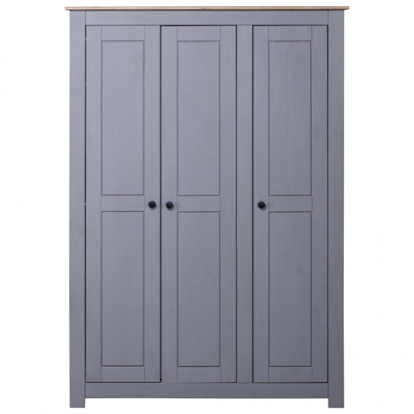 Armario 3 puertas madera pino Panamá Range gris 118x50x171.5cm M 2