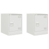 Mesas de cabeceira 2 pcs 34.5x39x44 cm aço branco 2