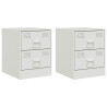 Mesas de cabeceira 2 pcs 34.5x39x44 cm aço branco 2
