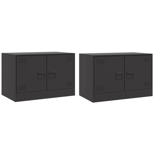 Muebles para TV 2 unidades acero negro 67x39x44 cm M 2