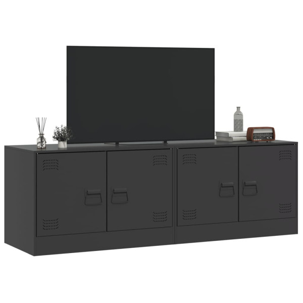 Muebles para TV 2 unidades acero negro 67x39x44 cm M 4