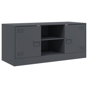 Mueble para TV de acero gris antracita 99x39x44 cm H