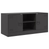 Mueble para TV de acero negro 99x39x44 cm 2