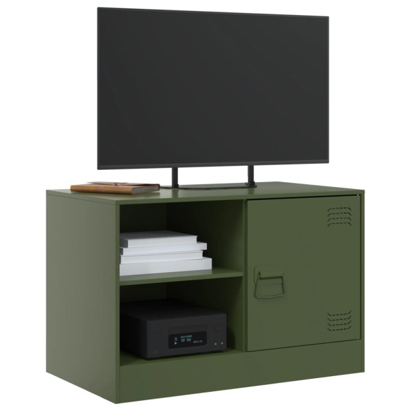 Muebles para TV 2 unidades acero verde oliva 67x39x44 cm M 3