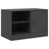 Mueble para TV de acero negro 67x39x44 cm 2