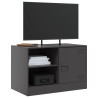 Mueble para TV de acero negro 67x39x44 cm 4