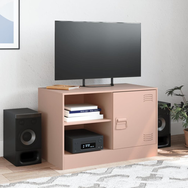 Mueble para TV de acero rosa 67x39x44 cm M 3