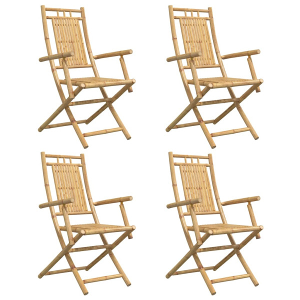 Cadeiras de jardim dobráveis 4 pcs 53x66x99 cm bambu M 4