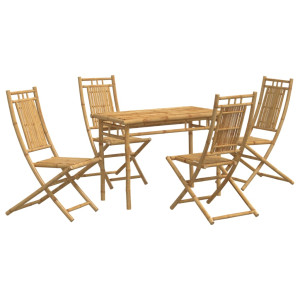 5 pcs conjunto de jantar para jardim bambu H