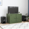 Mueble para TV de acero verde oliva 67x39x44 cm 3