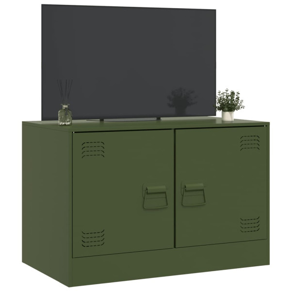 Mueble para TV de acero verde oliva 67x39x44 cm M 5