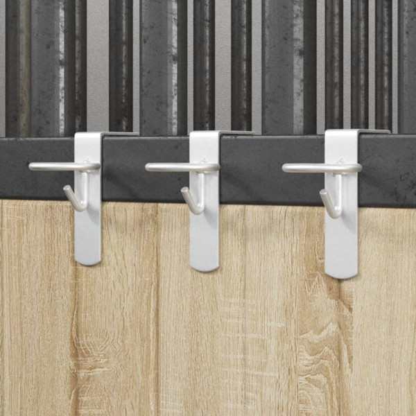 Ganchos de cubo portátil 3 piezas acero plateado D