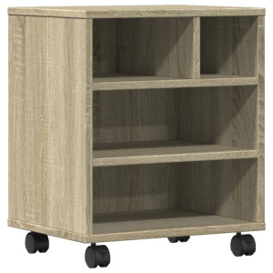 Soporte para impresora con ruedas roble Sonoma 41x32x48 cm H