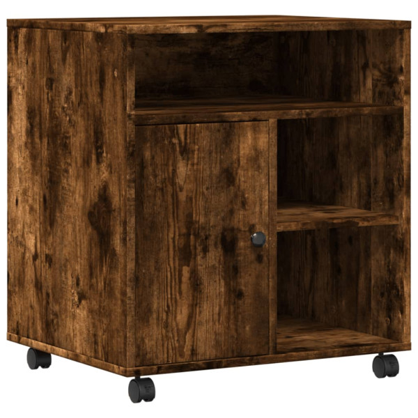 Suporte de impressora com rodas de carvalho defumado 60x50x67 cm M 2