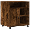 Soporte para impresora con ruedas roble ahumado 60x50x67 cm 2