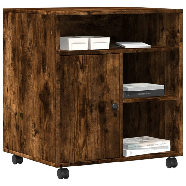 Soporte para impresora con ruedas roble ahumado 60x50x67 cm M 4
