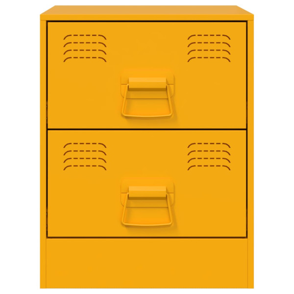 Mesas de cabeceira 2 pcs 34.5x39x44 cm aço amarelo M 5