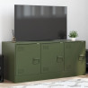 Mueble de TV de acero verde oliva 99x39x44 cm 1