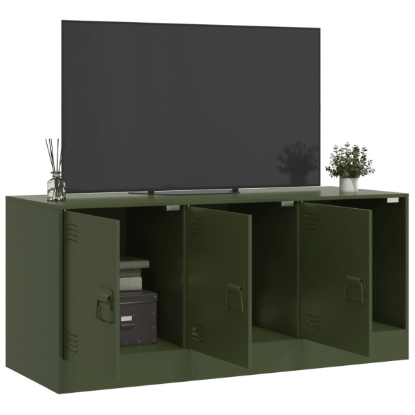 Mueble de TV de acero verde oliva 99x39x44 cm M 4