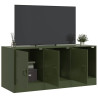 Mueble de TV de acero verde oliva 99x39x44 cm 4