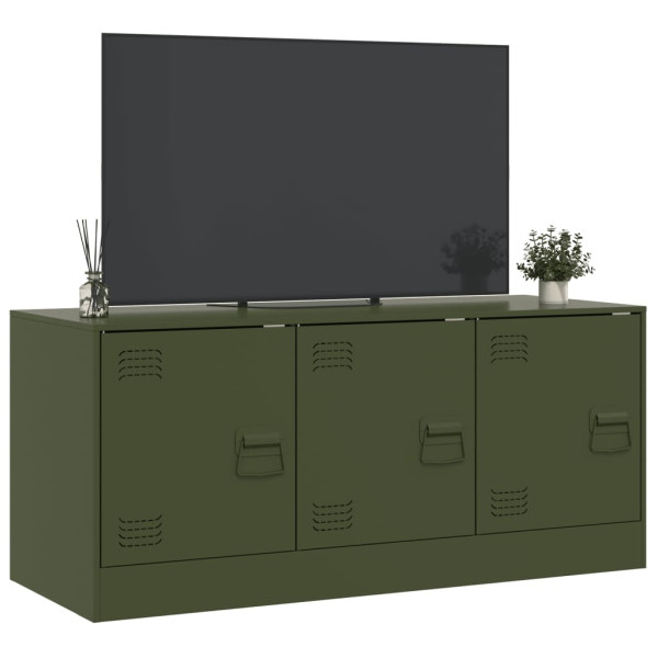 Mueble de TV de acero verde oliva 99x39x44 cm M 5