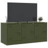 Mueble de TV de acero verde oliva 99x39x44 cm 5