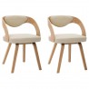 Cadeiras jantar 2 pcs madeira curvada e couro artificial creme 2