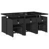 Set de comedor jardín 11 pzas con cojines ratán sintético negro 3