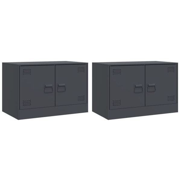Móveis de TV 2 pcs 67x39x44 cm aço antracite M 2