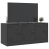 Mueble para TV de acero negro 99x39x44 cm 5