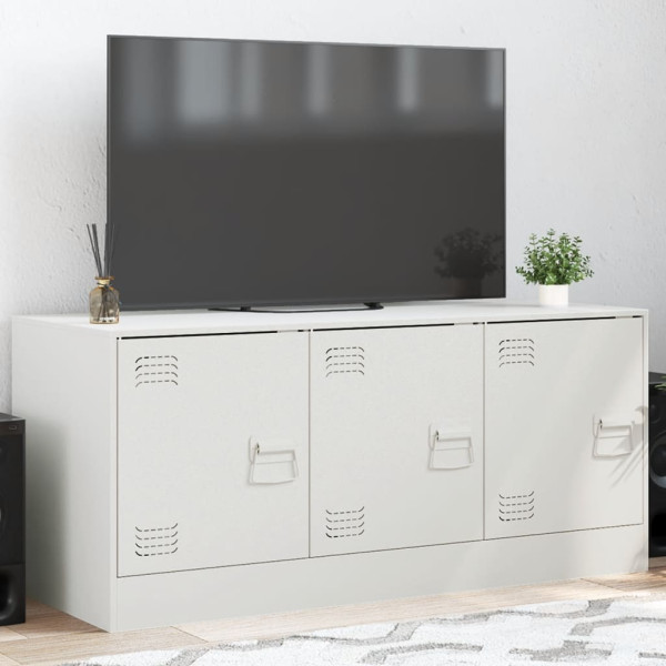 Mueble para TV de acero blanco 99x39x44 cm D