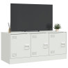 Mueble para TV de acero blanco 99x39x44 cm 5