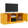 Mueble para TV de acero amarillo mostaza 99x39x44 cm 5