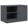 Mueble para TV de acero gris antracita 67x39x44 cm 2