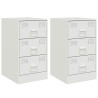 Mesas de cabeceira 2 pcs 34.5x39x62 cm aço branco 2