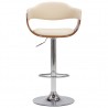Bancos de bar 2 pcs madeira curvada e couro artificial creme 3